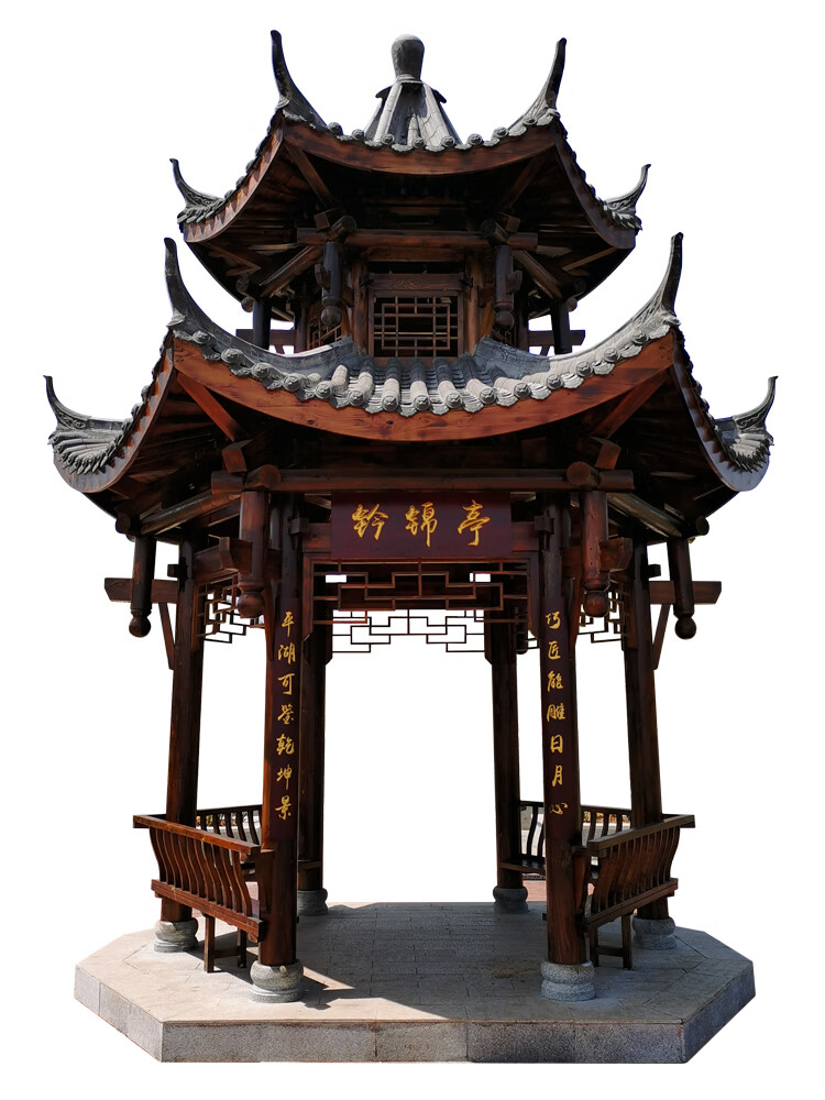 嘉菁衍四六角古建凉亭防腐木庭院别墅园林水榭景观长廊葡萄架木屋