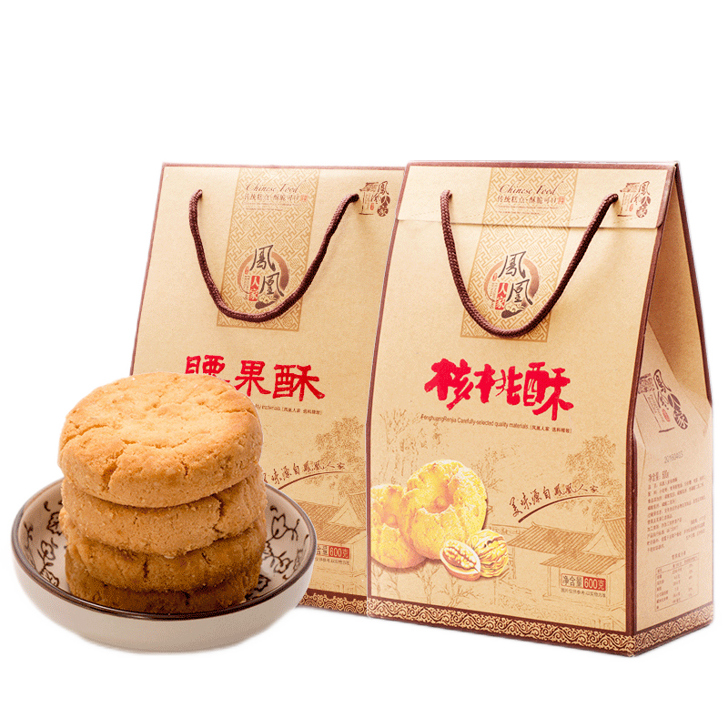 河北館 鳳凰人家 桃酥 600g 特色糕點 休閑點心 零食餅干 腰果酥