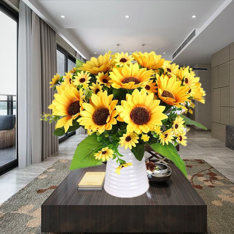 【现货直发】仿真花向日葵花束假花绢花塑料花套装太阳花装饰客厅家居