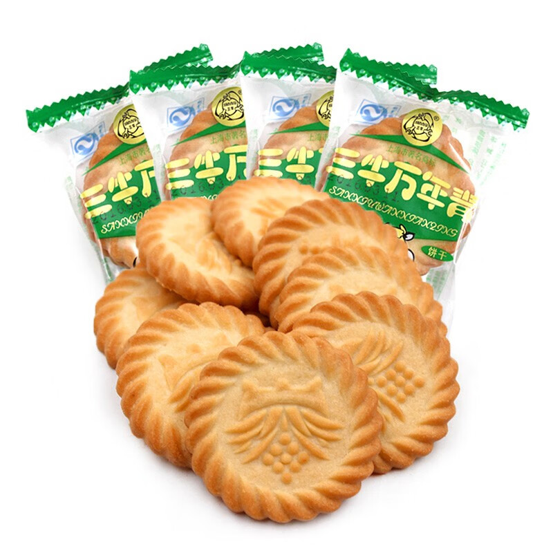 三牛（sanniu）上海万年青饼干400g 香葱味葱香饼干糕点 休闲零食 散装独立包装