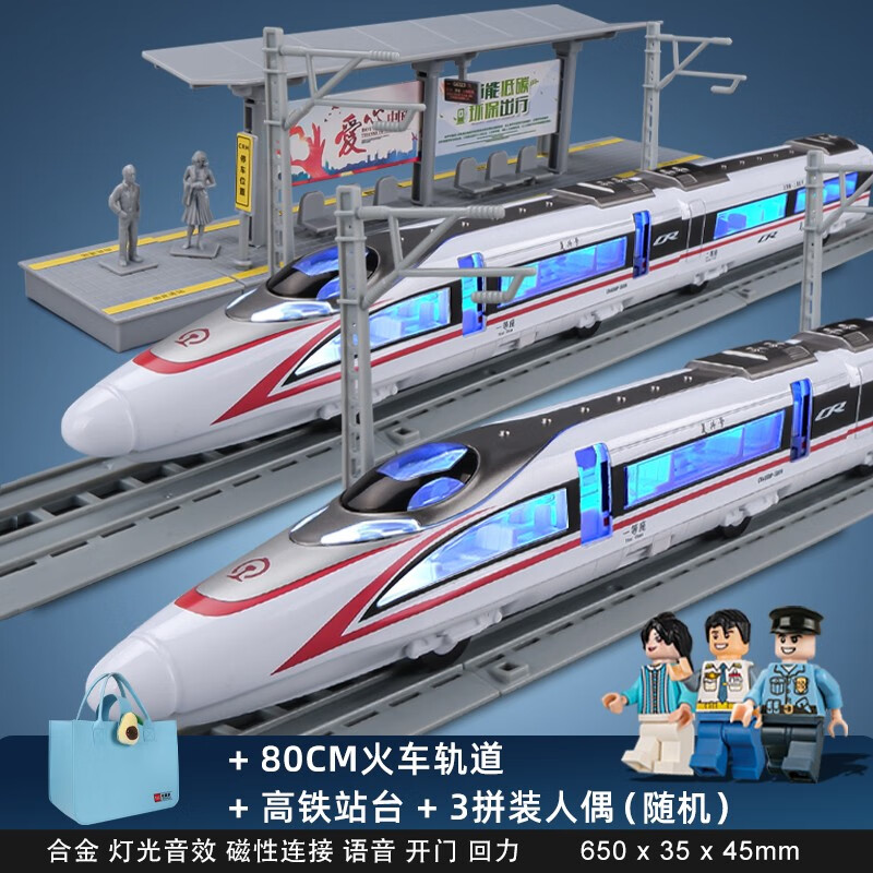 卡威高铁火车玩具套装复兴号和谐号合金动车模型儿童小火车轨道列车 复兴号三节套装 红属于什么档次？