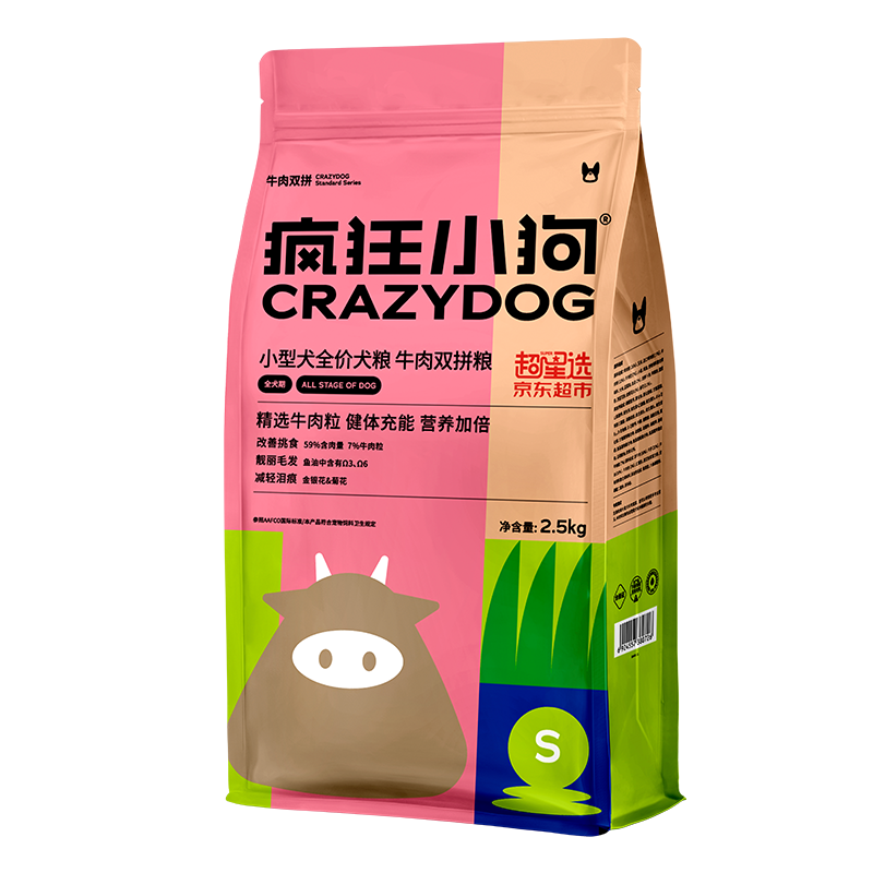 疯狂的小狗宠物狗粮,价格趋势稳定,口感营养俱佳