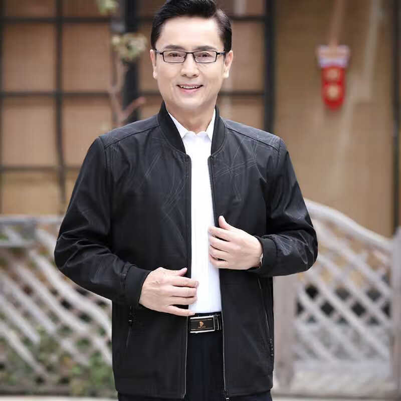 新款中老年男装爸爸外套夏款中年夹克衫夏季30岁50人男士休闲上老年人