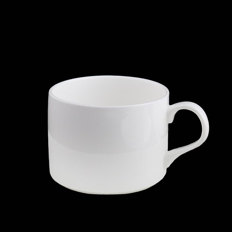 錦鳯锦凤骨瓷咖啡杯碟景德镇欧式简约咖啡套具矮 咖啡杯一杯一碟1勺 纯白澳式单杯