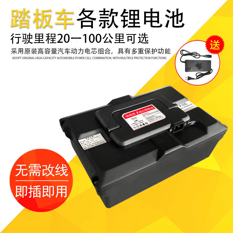 48V12Ah锂电池踏板电动车电瓶铅酸改锂电20Ah台铃爱玛雅迪新日 48V11AH+诵充电器