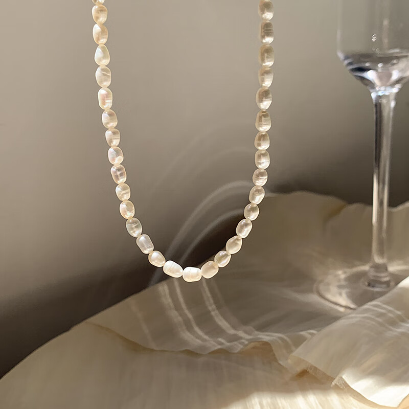 蝶灿 小众轻奢复古淡水珍珠项链新款女网红简约装饰锁骨链颈链配饰品