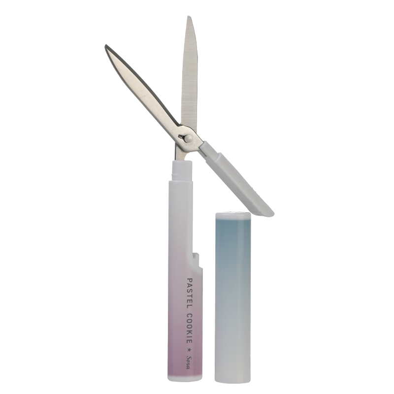 國譽(KOKUYO)淡彩曲奇·晴空筆型剪刀隨身便攜筆式迷你剪刀手帳多功能手工剪子 綠粉 WSG-HSV330GP