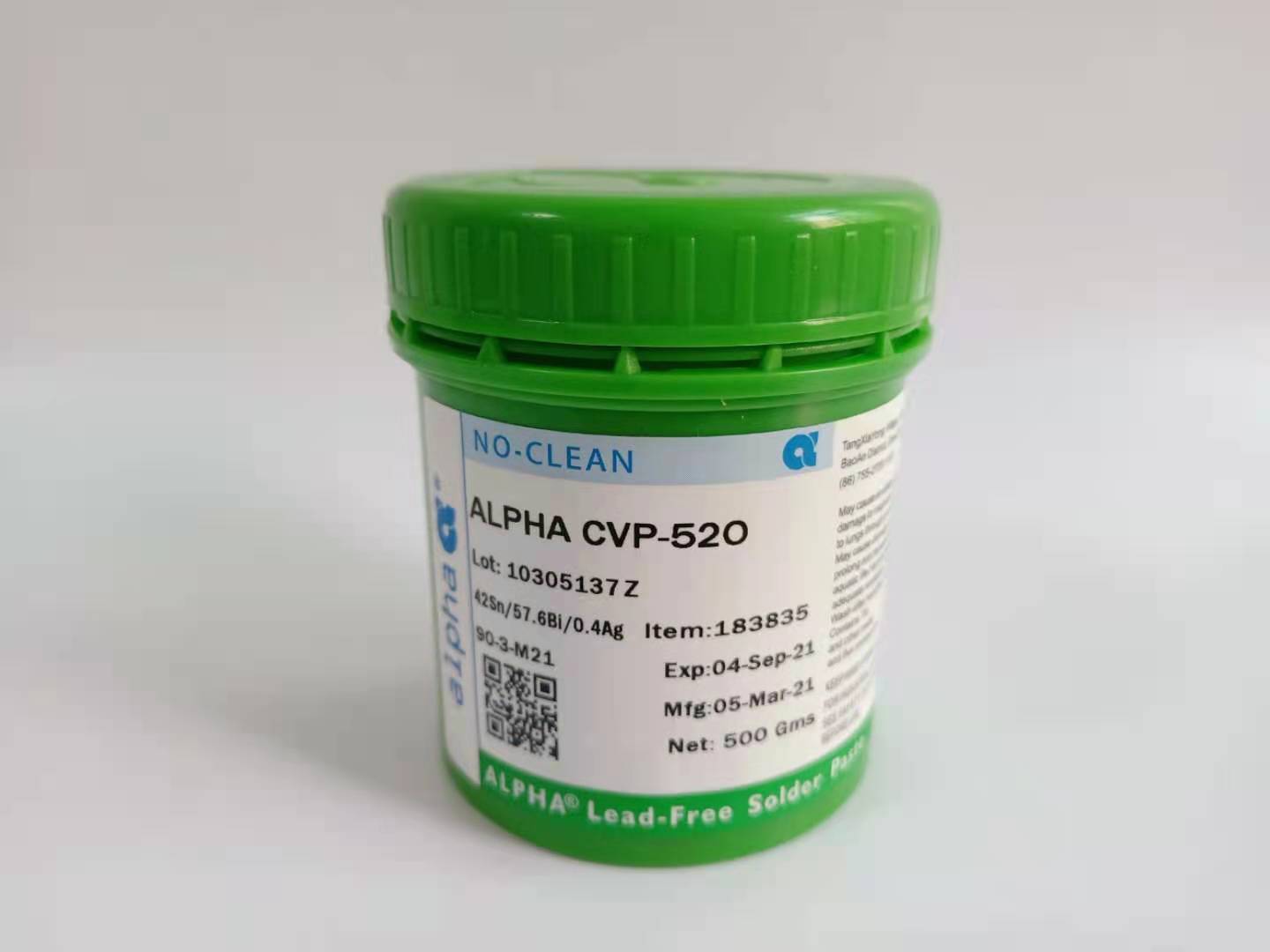 alpha锡膏阿尔法cvp-520无铅环保焊锡膏snbiag焊膏无铅低温锡浆