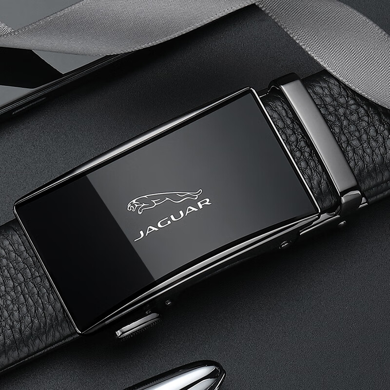 jaguar皮带男真皮自动扣商务休闲头层牛皮裤腰带生日送