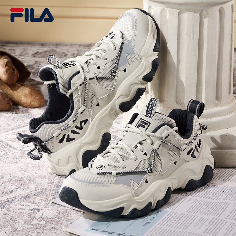 斐乐（FILA）官方男鞋老爹鞋运动鞋猫爪鞋5代复古休闲鞋 银绿色/高调灰-SH 42