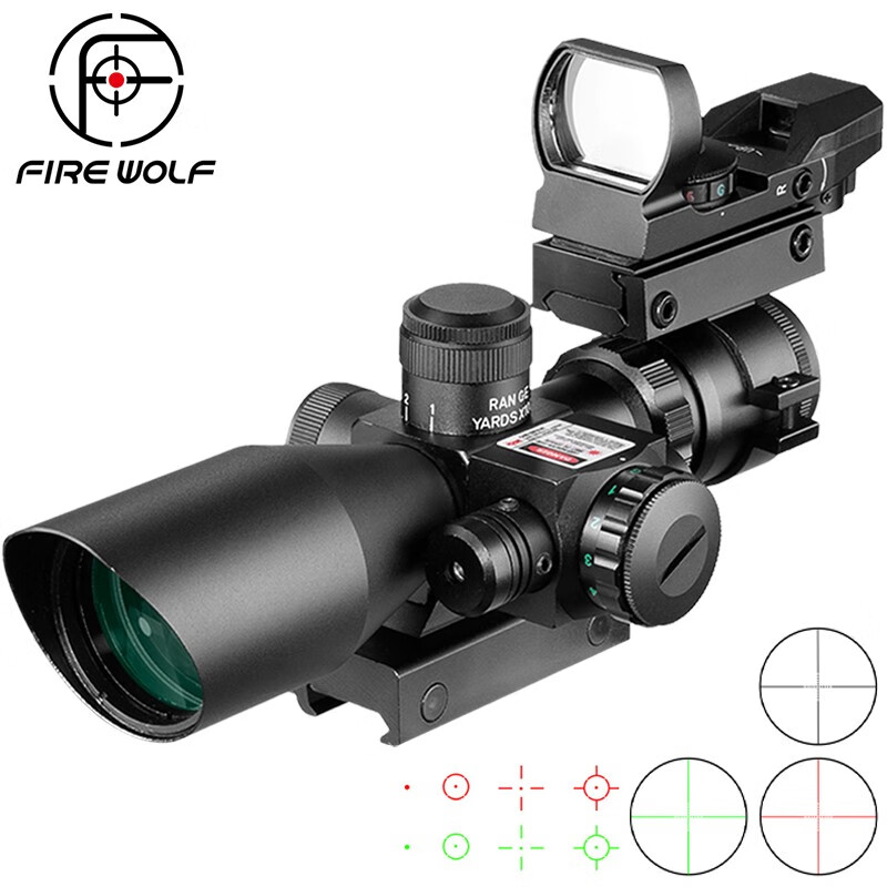 Fire Wolf2.5-10X40瞄准四变点红外线激光一体瞄十字夜视瞄准器变倍瞄准镜