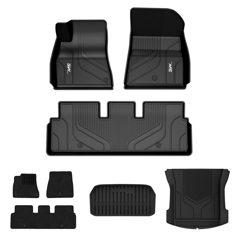 3W适用于TPE特斯拉21款model3专用汽车脚垫+雪妮丝毯+前备箱+尾箱垫套餐定制