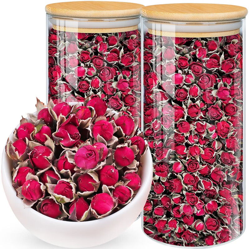 寄漪飘香韵玫瑰花茶干花泡茶云南金边玫瑰干玫瑰泡水喝花草茶茶叶z