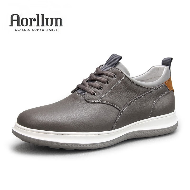 aorllun奥勒伦男鞋真皮休闲皮鞋男士运动春秋款旅游鞋减震轻便软底
