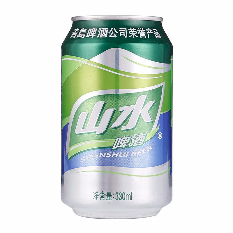 山水啤酒易拉罐 330ml*24罐 青岛.啤酒 山水8度整箱装 330ml*24瓶