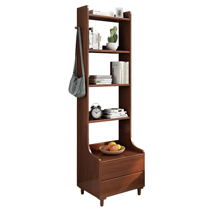 【顺丰速发】捷睿美 实木书架置物架卧室书架家用床头储物柜子客厅简易书柜北欧阳台收纳架 象牙白