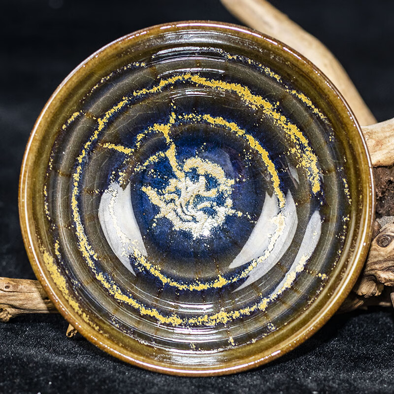 东院篱陶柴烧【螺旋平口盏】徐祖龙 建阳建盏主人杯 口径8.8cm   m-72