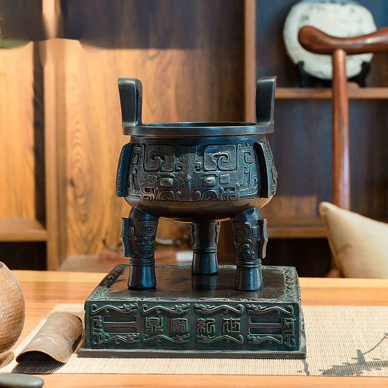 鼎盛千秋摆件铜工艺品家居商务礼品仿古复古克鼎青铜器鼎 小号