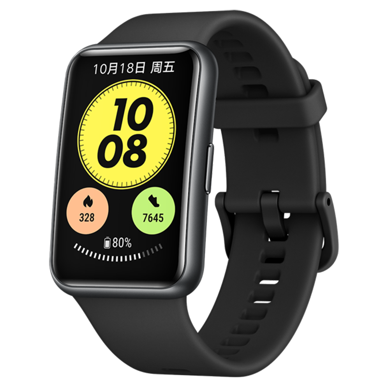 【快至当日次日达】华为手表watch fit new运动智能手表96种运动模式NFC支付电话成人手表 NEW款-曜石黑-送表带+充电头+晒单送精美钢表带