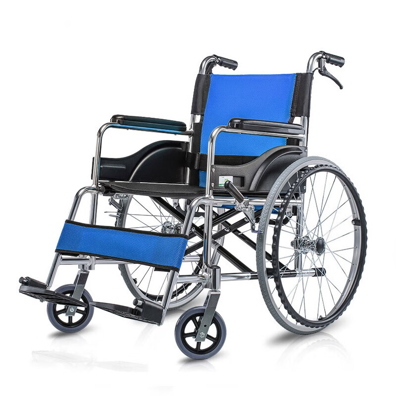 可孚 简易折叠轮椅铝合金轻便老年人手推车轻老人便携旅行代步