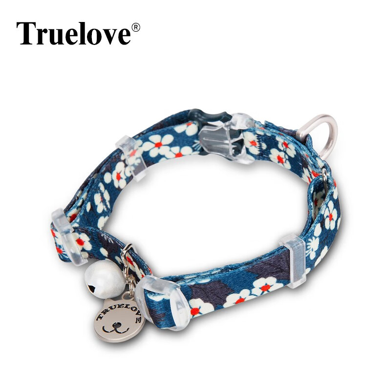 truelove猫咪项圈铃铛小猫铭牌刻字项链宠物用品牵引绳防丢失饰品