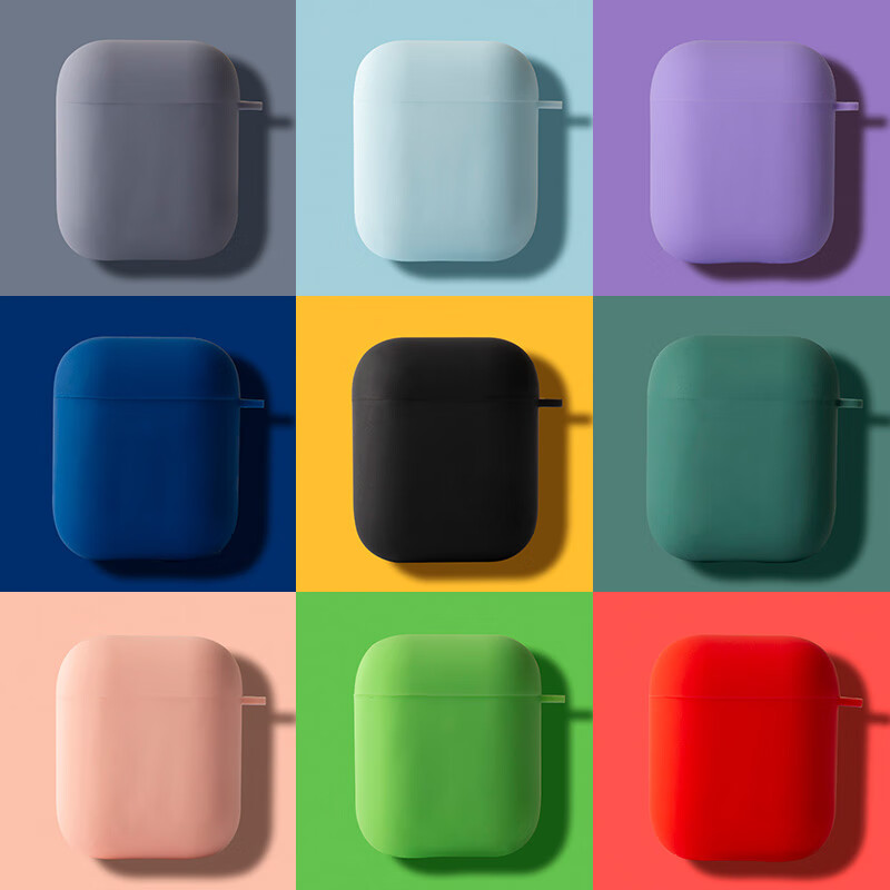 魔杰乐 适用于airpods保护套airpodspro耳机套苹果airpods2蓝牙耳机壳纯色硅胶软 苹果Airpods1/2代【纯色黑色】