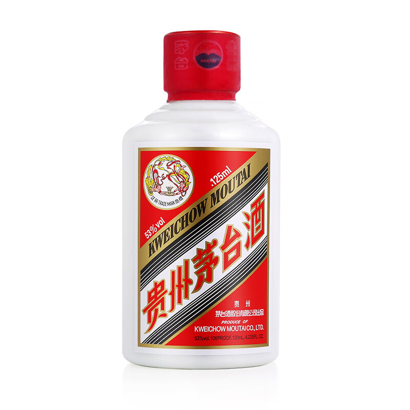 茅台(moutai)飞天 酱香型白酒 53度 125ml 单瓶装