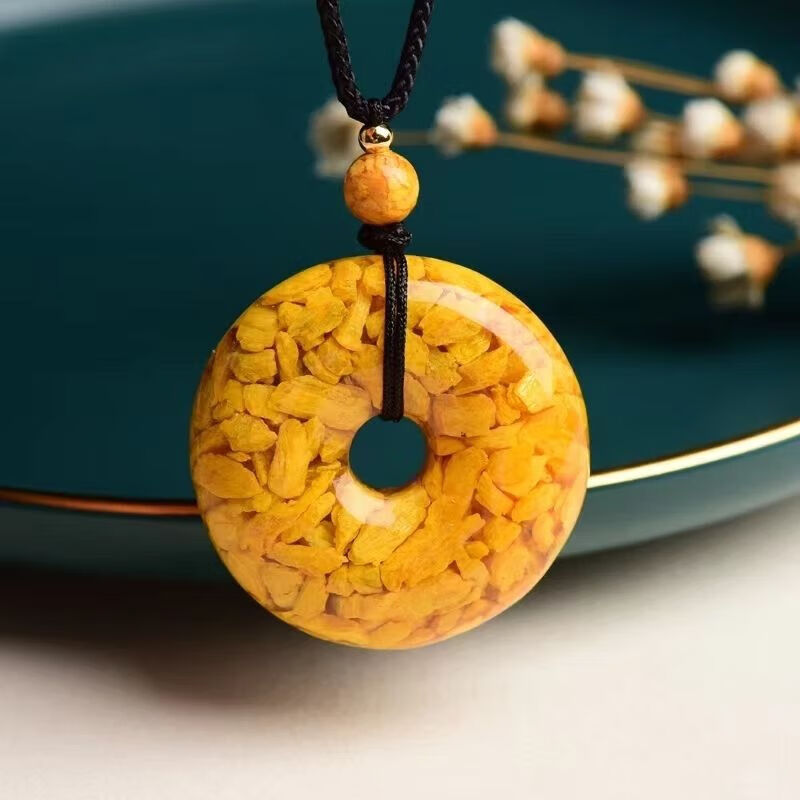 缘蓓云2023卯兔年雄黄朱砂平安扣挂件男女儿童平安配饰雄黄挂坠礼物