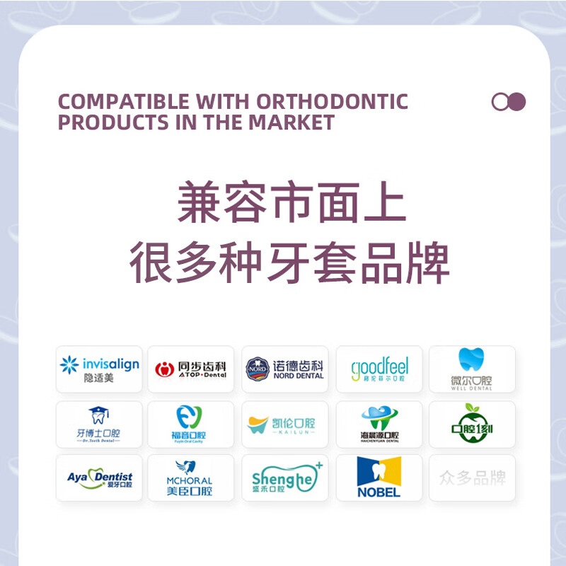 OOKME隐形牙套盒牙齿矫正保持器收纳盒咬胶盒哈雷钢丝保持器收纳盒 带镜磁吸牙盒升级款-白色+小刷