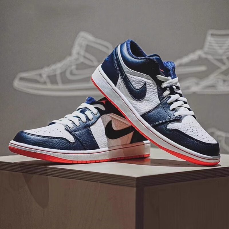 耐克air jordan 1 low aj1午夜蓝 男款 低帮复古休闲篮球鞋553558-481
