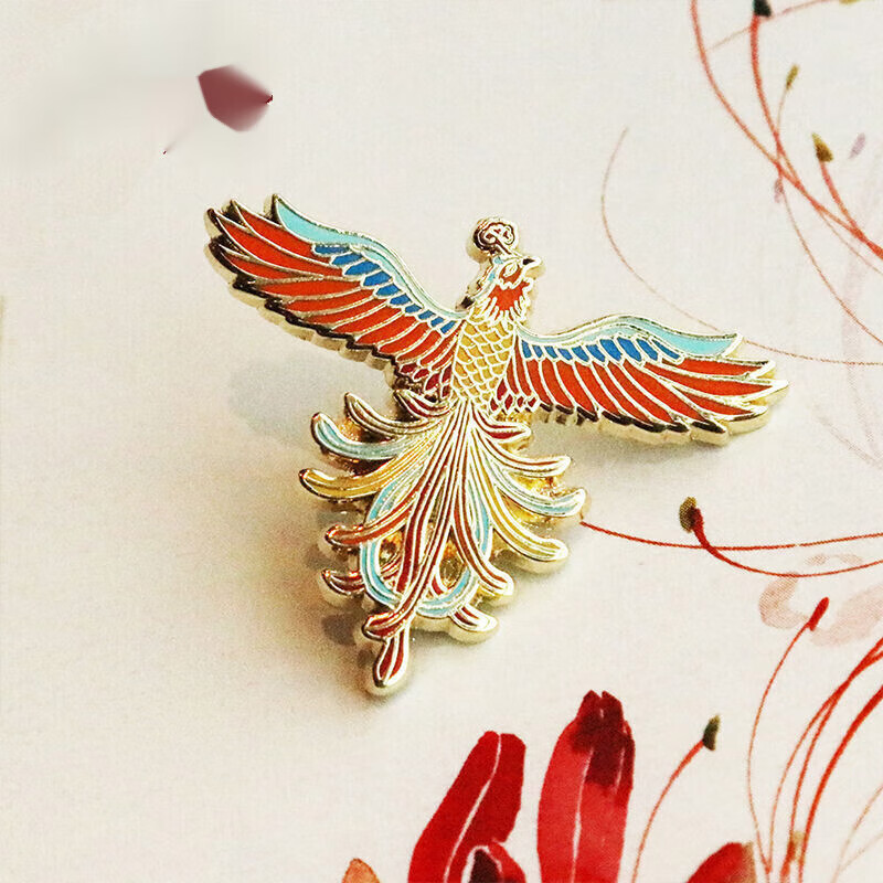 中国风艺术胸针男女朋友国潮博物馆珐琅镀金祥瑞徽章古风文创 凤凰