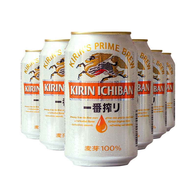 麒麟一番榨日本风味精酿全麦麦芽黄啤酒听装啤酒 麒麟啤酒 330ml 6罐