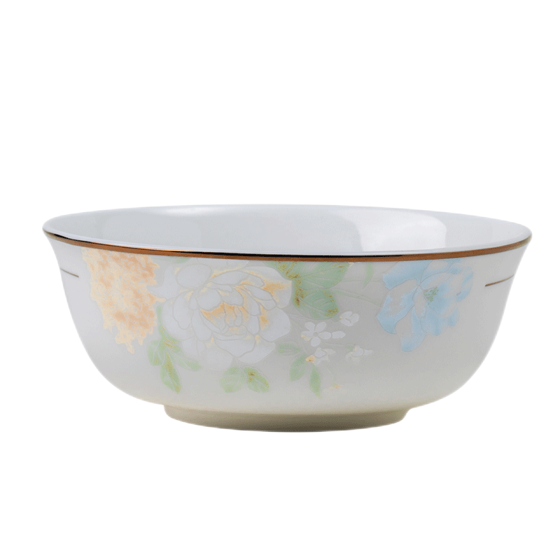 以辰景德鎮(zhèn)陶瓷餐具家用6英寸面碗歐式吃飯碗湯碗夢幻花影
