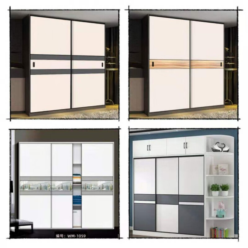 鑫远乔定制衣柜门推拉门移门做滑移门极简耐磨板现代简约北欧衣橱门
