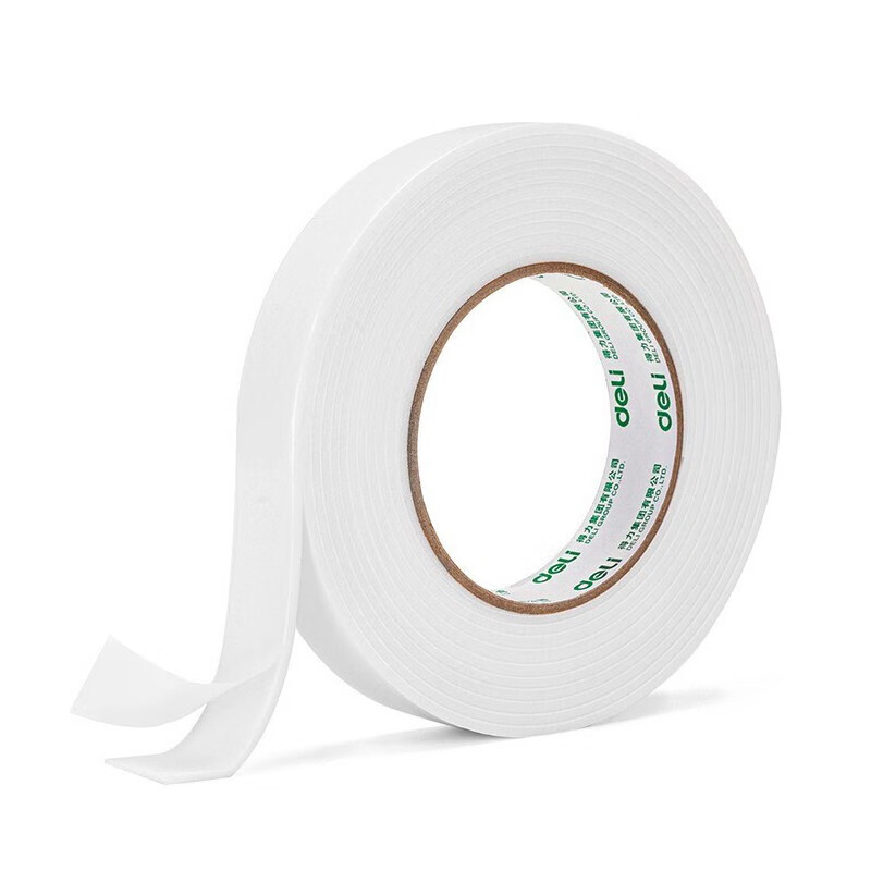 得力(deli)双面泡沫胶带 强力泡沫海绵胶 厚型双面胶条 宽24mm长4.5m