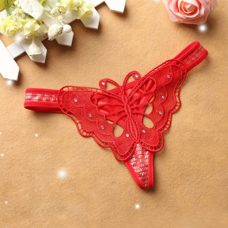 透视装夫妻房事蝴蝶刺绣t裤丁字裤真人实拍成人床上美女房事欲仙情绪