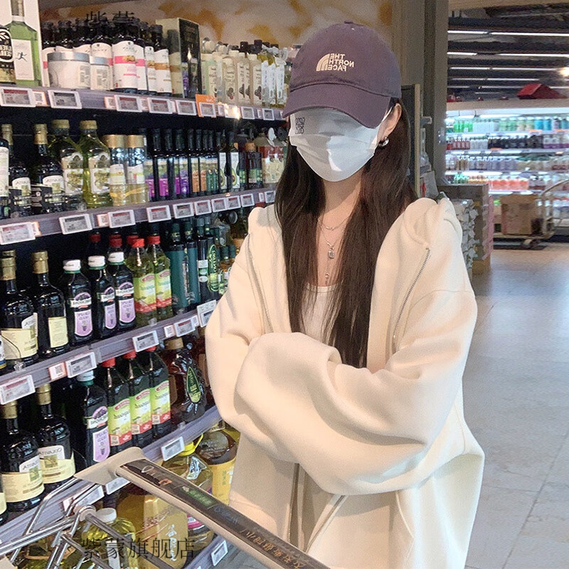 紫蒙秋季女生休闲卫衣外套春秋款女学生开衫连帽宽松冷天新款秋天衣服 杏色韩版秋冬款 均码（可备注码数）高性价比高么？