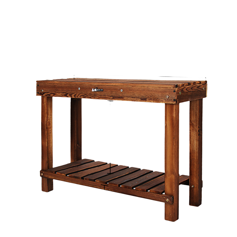 晶琳陽(yáng)臺(tái)花架防腐木花架戶外雙層花凳碳化實(shí)木花架室外落地室內(nèi)置物架 雙層60*40*80