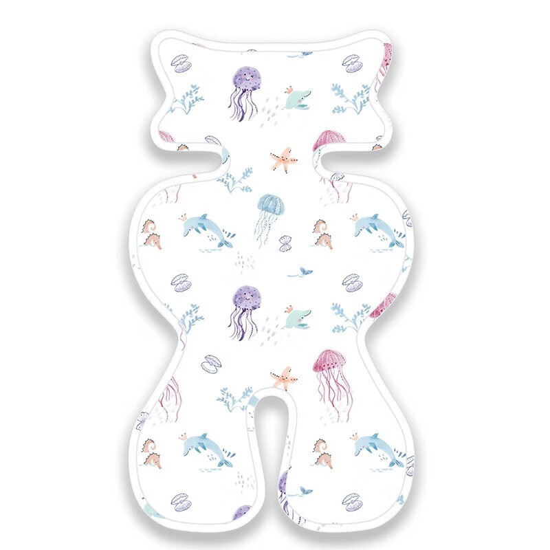 elittile逸乐途婴儿推车凉席冰垫儿童安全座椅宝宝通用凉席 梦幻水母