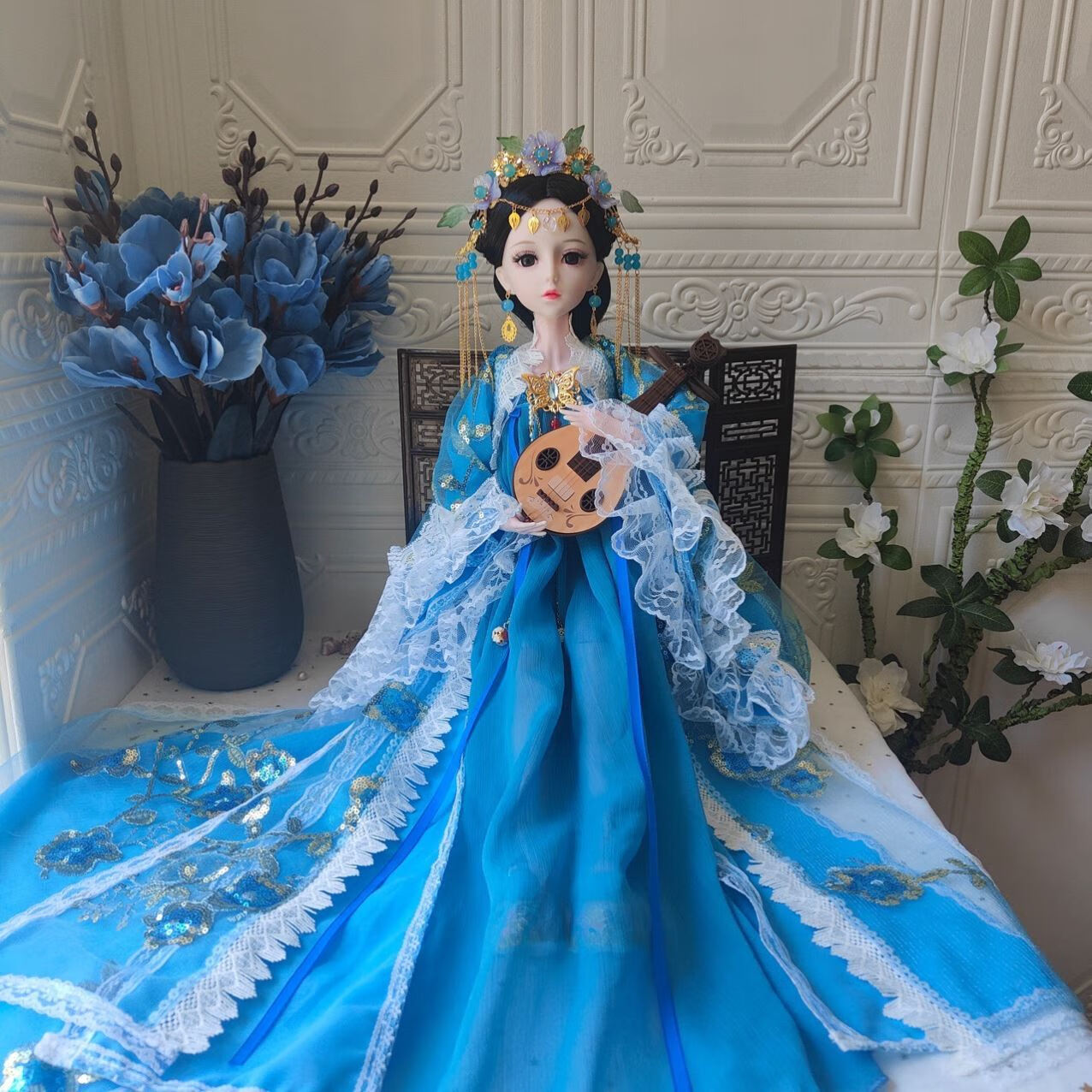 天智星公主娃娃古装中国风古代古典娃娃古风汉服公主生日礼物女 蓝60