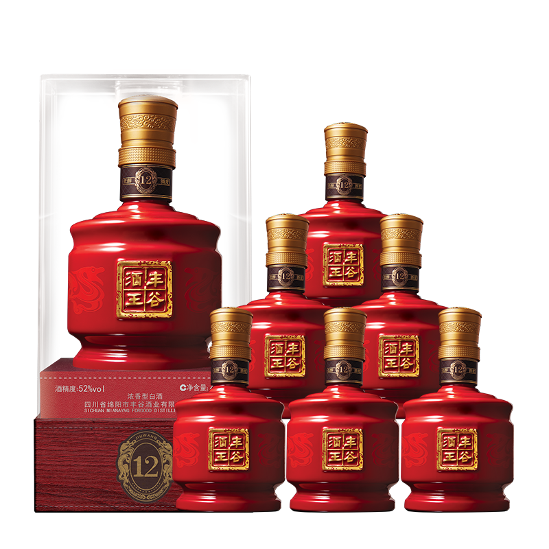 丰谷酒王12酒 浓香型白酒 6瓶整箱装 52度478ml*6