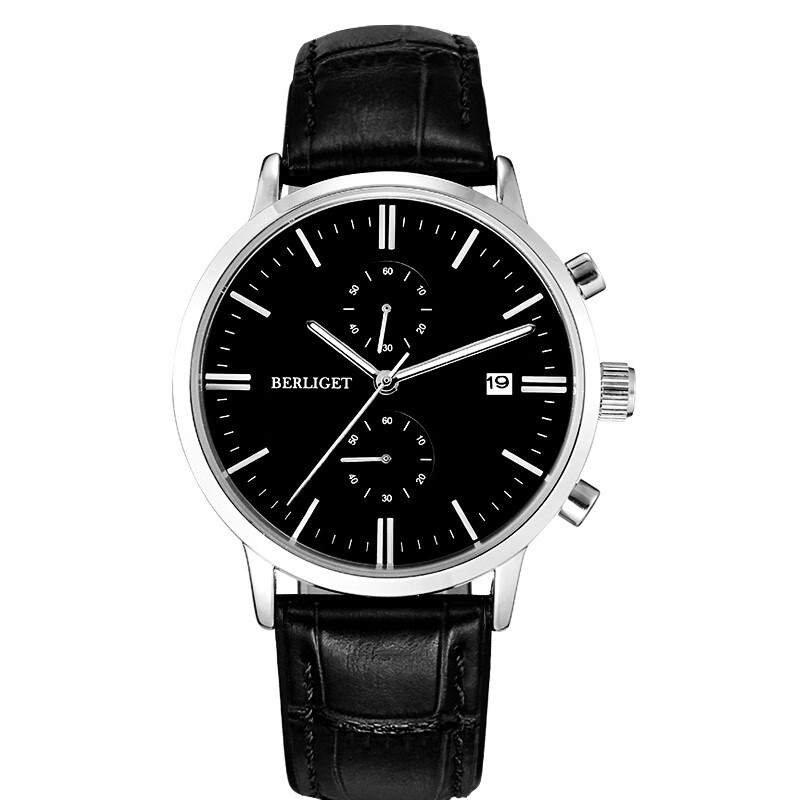 boshidun经典款多功能运动手表男学生商务男士手表钢带石英表防水夜光