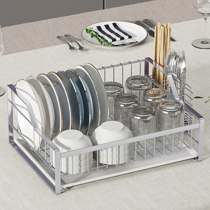DELWINS 304不锈钢碗架 台面沥水碗碟架 厨房置物架收纳用品晾放碗盘架子 K-804s 小号（单个）