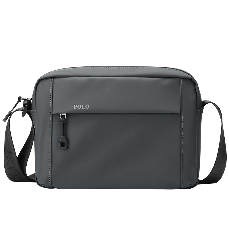 POLO 单肩包男士耐磨斜挎包手提包机能风学生iPad包ZY044P011J 深灰色
