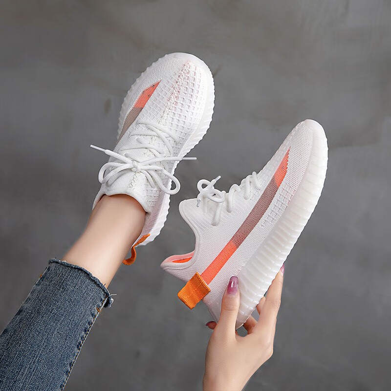 零度闽立发范思哲轻奢女鞋椰子鞋女350网面鞋夏季透气飞织休闲运动鞋