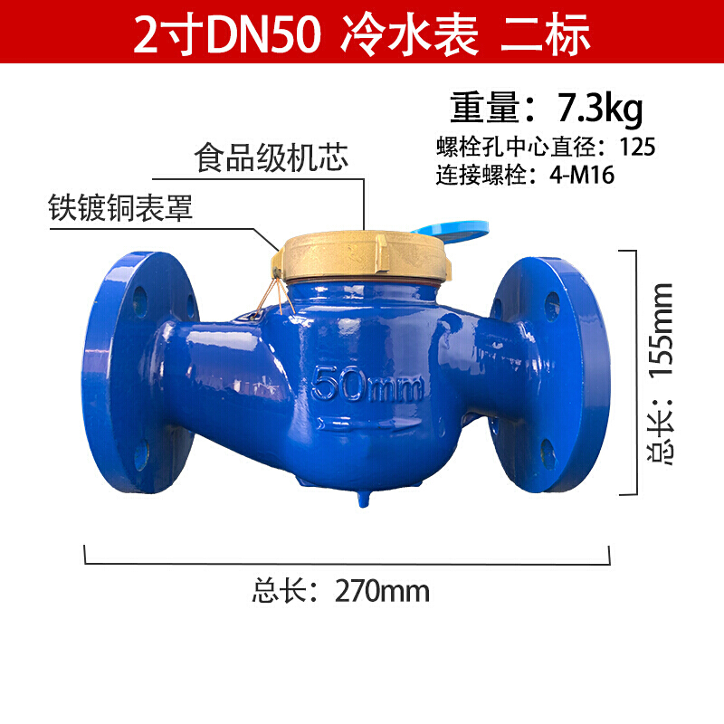 丹斯提尼法兰水表dn150/100/80/65/50自来水家用立式螺纹宁波国标大