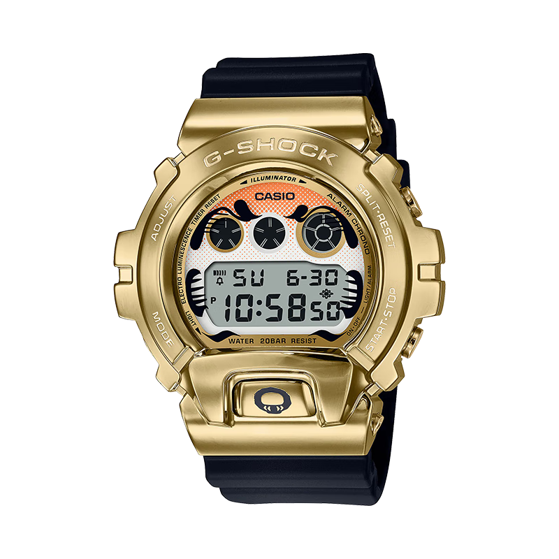 卡西欧（CASIO）G-SHOCK 达摩联名款防水防震运动男士手表学生手表GM-6900GDA-9PR