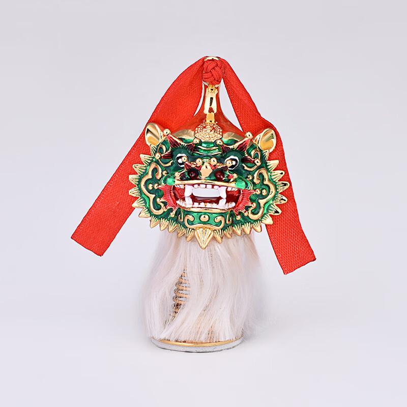 醒狮头摆件汕尾麒麟狮醒狮铜饰物汽车摆件挂件海陆丰虎狮头摆设挂饰 a