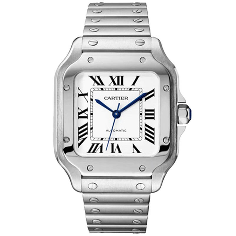 99新未使用卡地亚山度士精钢wssa0029自动机械女士手表公价50000