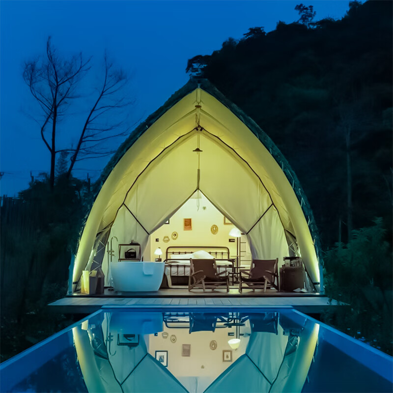 purixtar旅游户外轻奢酒店帐篷双层帐篷房防风营地帆船帐篷大型豪华